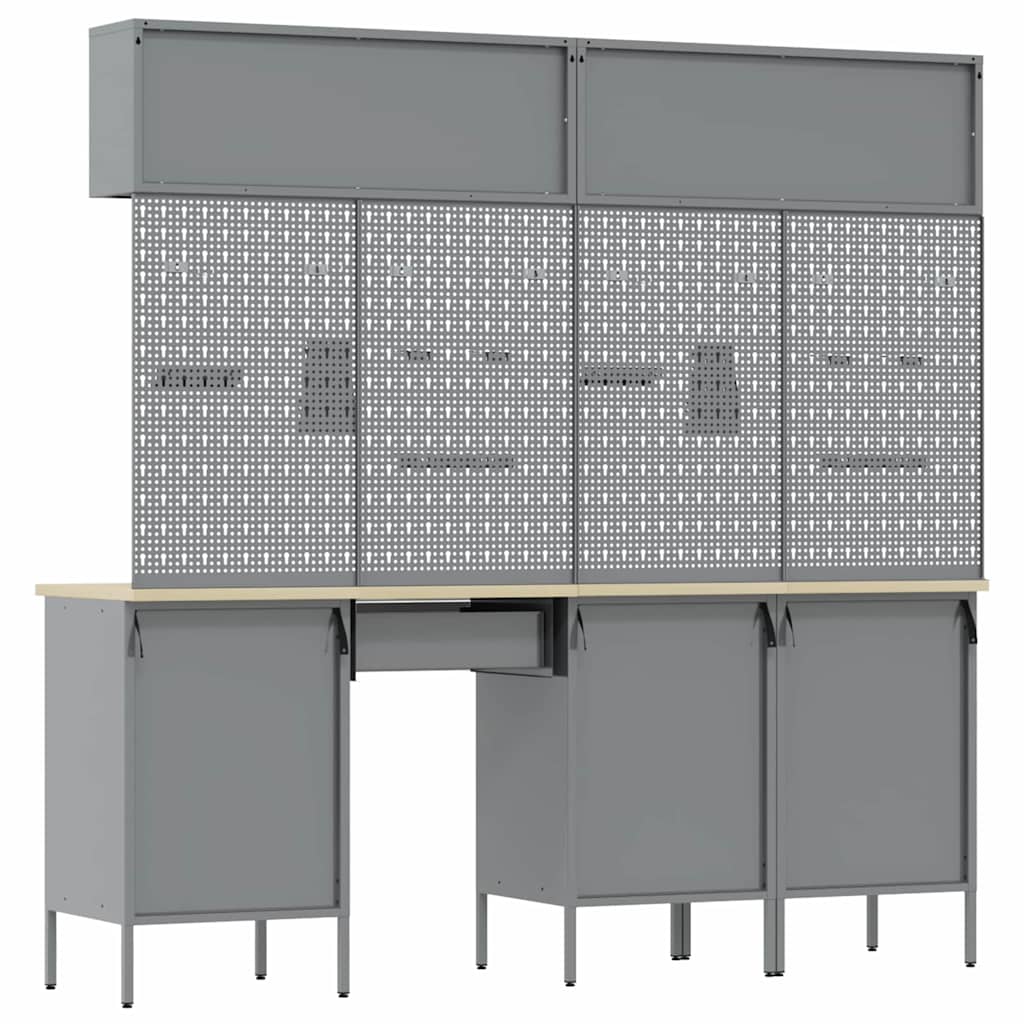 Banco da lavoro 10 pcs Nero 200 x 55 x 200 cm Acciaio 3321474