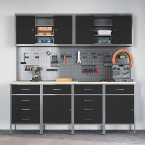 Mobile da lavoro 10 pcs Nero Legno ingegnerizzato e acciaio 3321490