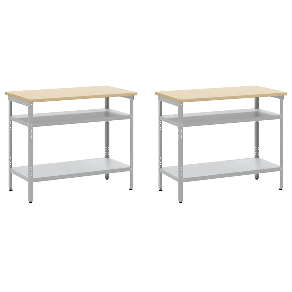 Set banco da lavoro 8 pcs Grigio 200 x 55 x 200 cm Acciaio 3321501