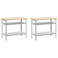 Set banco da lavoro 8 pcs Grigio 200 x 55 x 200 cm Acciaio 3321501