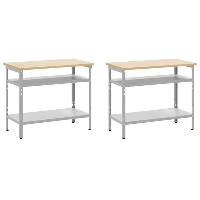 Set banco da lavoro 8 pcs Grigio 200 x 55 x 200 cm Acciaio 3321501