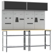 Set banco da lavoro con lo scaffale Regolabile Grigio Acciaio 3321504