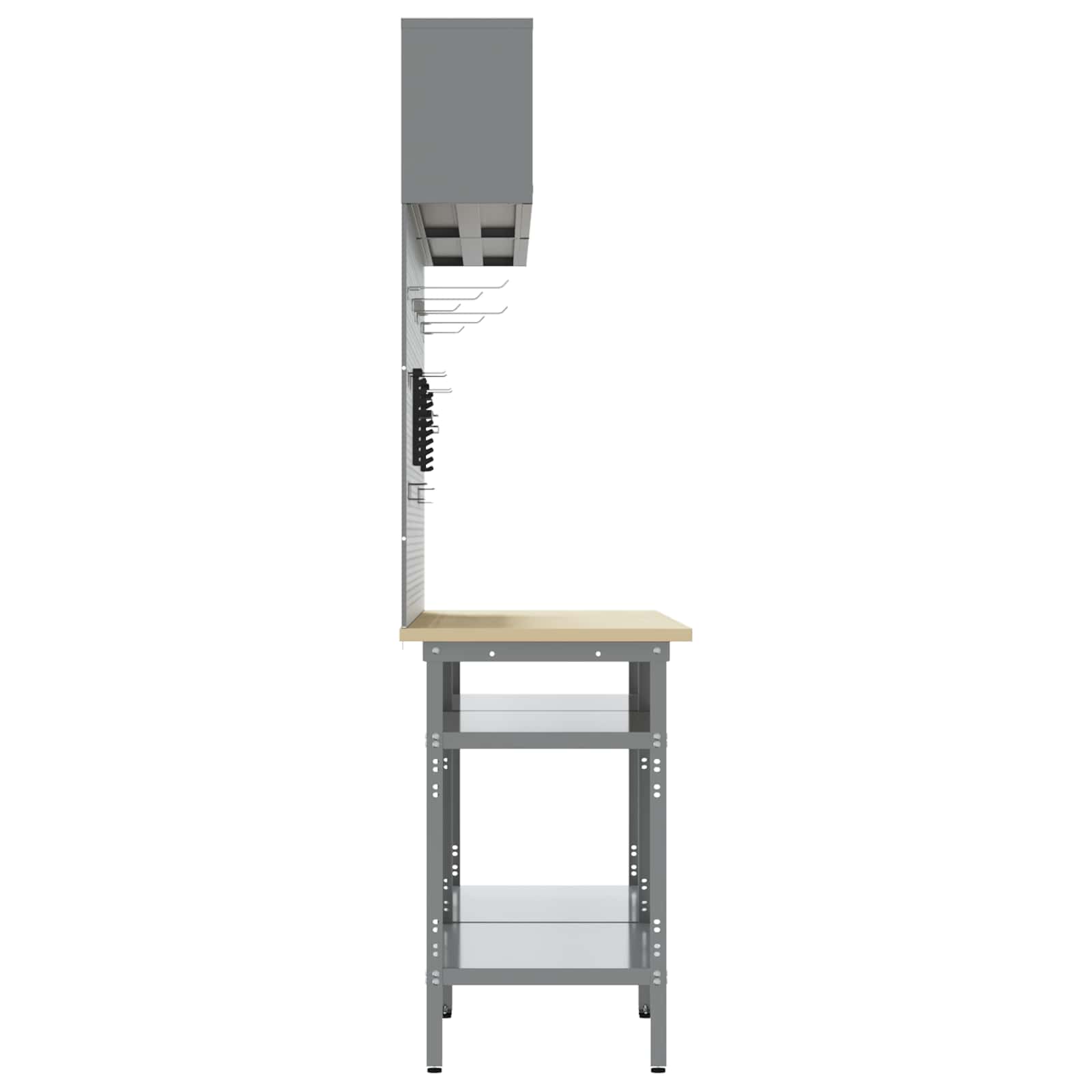 Set banco da lavoro con lo scaffale Regolabile Grigio Acciaio 3321504