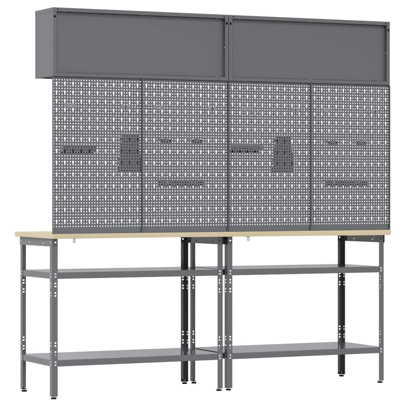 Set banco da lavoro 8 pcs Grigio Acciaio verniciato a polvere 3321505