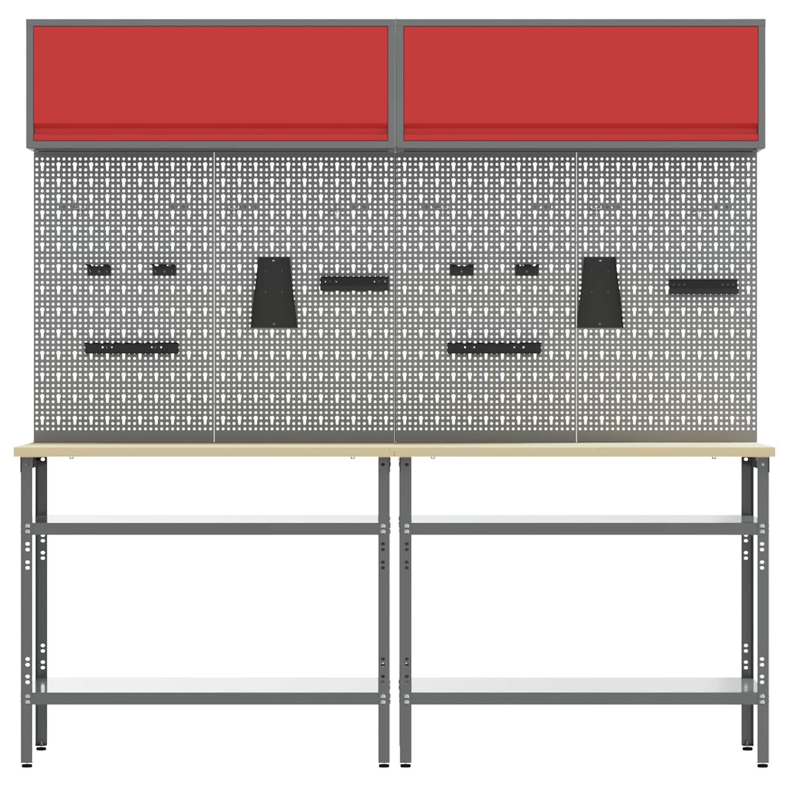 Set banco da lavoro 8 pcs Grigio Acciaio verniciato a polvere 3321505