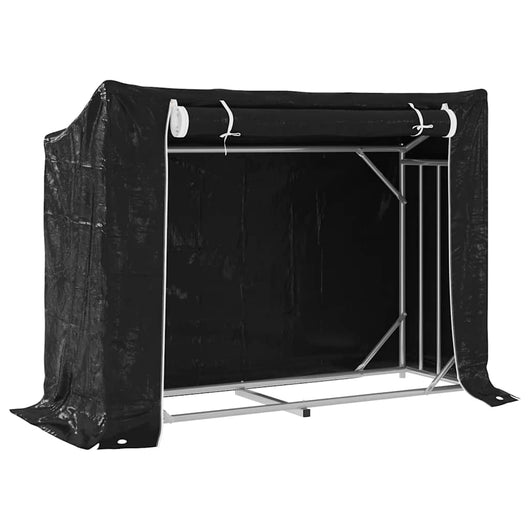 vidaxL Rastrelliera Legna con Copertura Antipioggia Acciaio Zincato