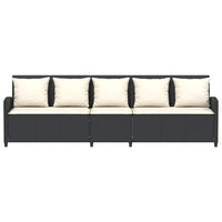 Divano da Giardino a 5 Posti con Cuscini Nero in Polyrattan 4104111