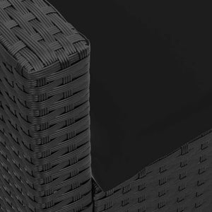 Divano da Giardino a 5 Posti con Cuscini Nero in Polyrattan