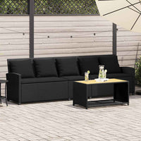 Divano da Giardino a 5 Posti con Cuscini Nero in Polyrattan 4104112