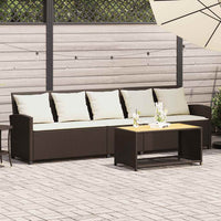 Divano da Giardino a 5 Posti con Cuscini in Polyrattan Marrone 4104113