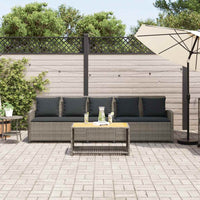 Divano da Giardino con Cuscini 5 Posti Grigio in Polyrattan 4104114