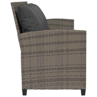 Divano da Giardino con Cuscini 5 Posti Grigio in Polyrattan 4104114