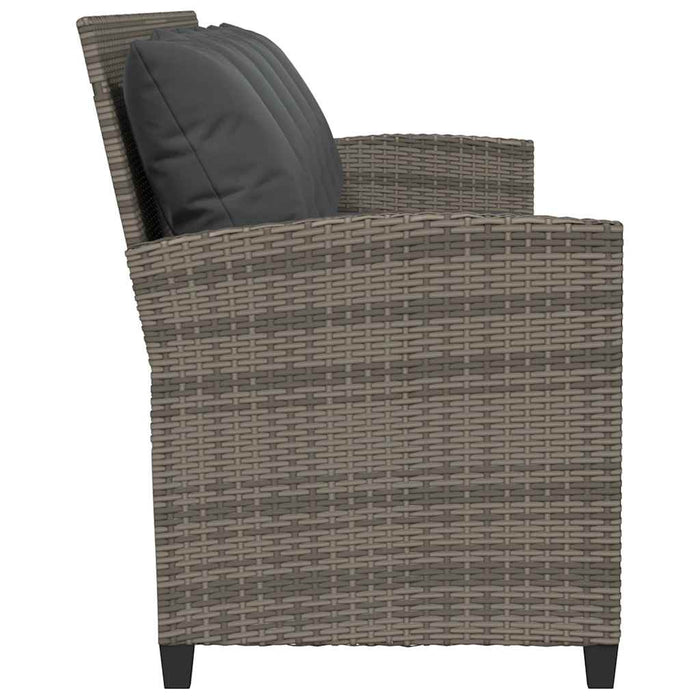 Divano da Giardino con Cuscini 5 Posti Grigio in Polyrattan 4104114