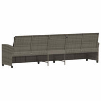 Divano da Giardino con Cuscini 5 Posti Grigio in Polyrattan 4104114
