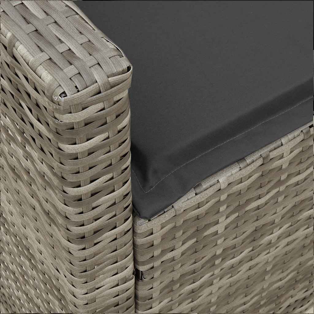 Divano da Giardino con Cuscini 5 Posti Grigio in Polyrattan 4104114