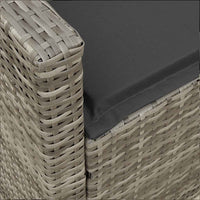 Divano da Giardino con Cuscini 5 Posti Grigio in Polyrattan 4104114