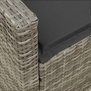 Divano da Giardino con Cuscini 5 Posti Grigio in Polyrattan 4104114