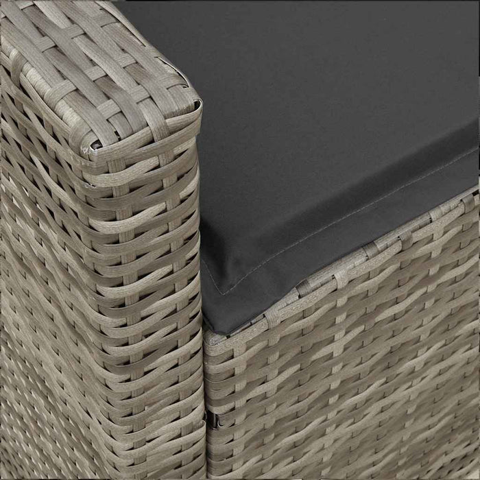 Divano da Giardino con Cuscini 5 Posti Grigio in Polyrattan 4104114