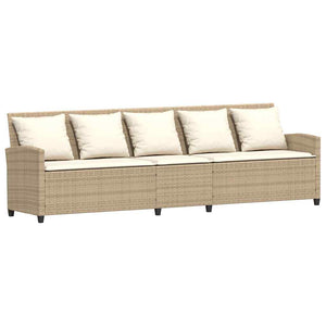 Divano da Giardino con Cuscini a 5 Posti Beige in Polyrattan 4104115