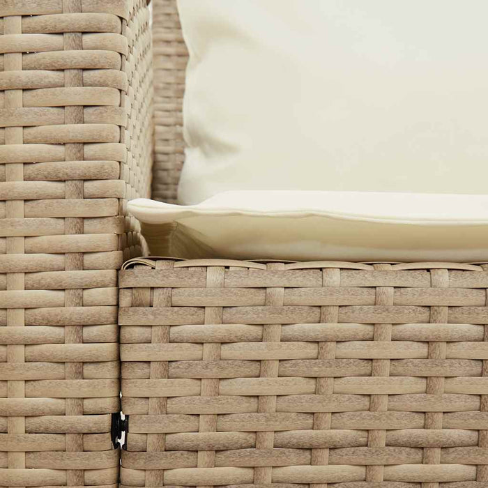 Divano da Giardino con Cuscini a 5 Posti Beige in Polyrattan 4104115