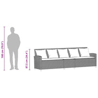 Divano da Giardino con Cuscini a 5 Posti Beige in Polyrattan 4104115