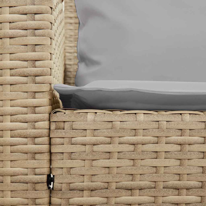 Divano da Giardino con Cuscini a 5 Posti Beige in Polyrattan 4104116