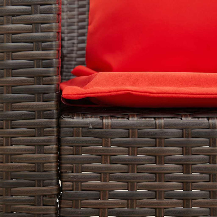 Divano da Giardino a 5 Posti con Cuscini in Polyrattan Marrone 4104119