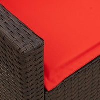 Divano da Giardino a 5 Posti con Cuscini in Polyrattan Marrone 4104119