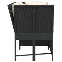 Divano da Giardino con Cuscini in Polyrattan Nero 4104121