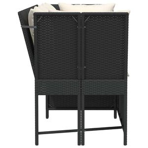 Divano da Giardino con Cuscini in Polyrattan Nero 4104121