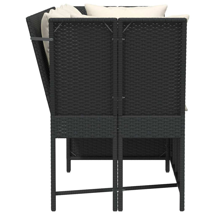 Divano da Giardino con Cuscini in Polyrattan Nero 4104121