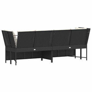Divano da Giardino con Cuscini in Polyrattan Nero 4104121