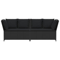 Divano da Giardino con Cuscini in Polyrattan Nero 4104122