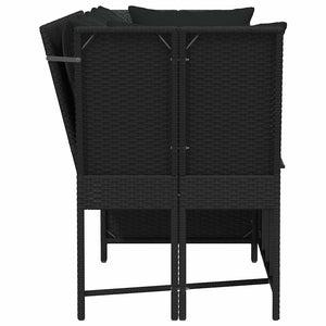 Divano da Giardino con Cuscini in Polyrattan Nero 4104122