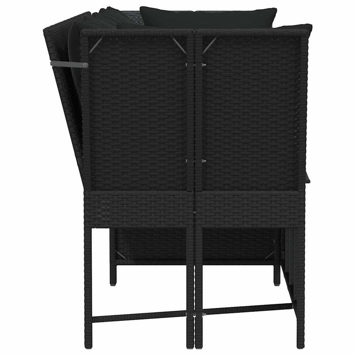 Divano da Giardino con Cuscini in Polyrattan Nero 4104122