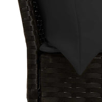 Divano da Giardino con Cuscini in Polyrattan Nero 4104122