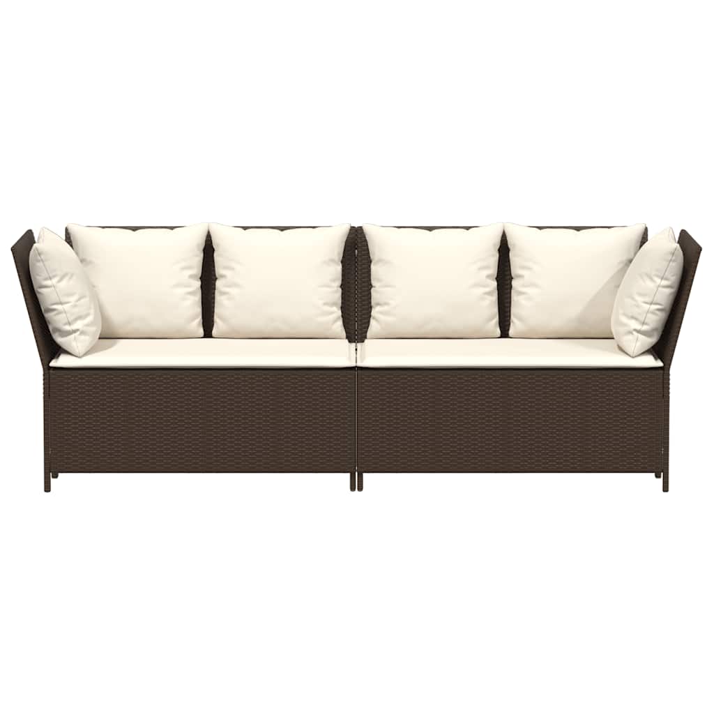 Divano da Giardino con Cuscini in Polyrattan Marrone 4104123