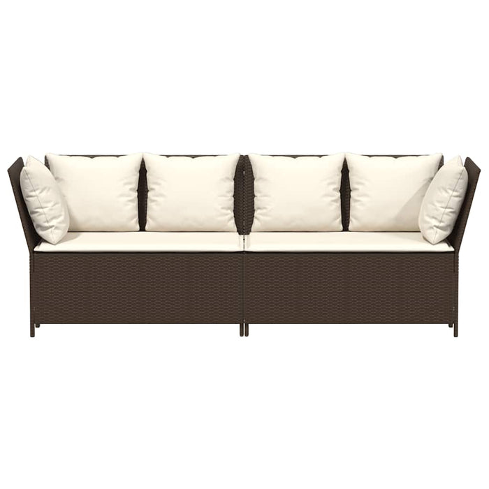 Divano da Giardino con Cuscini in Polyrattan Marrone 4104123