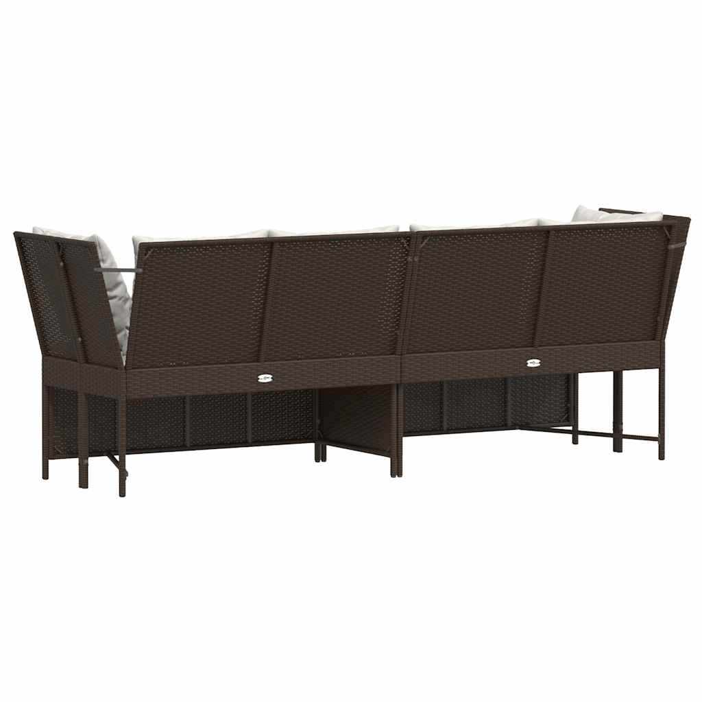 Divano da Giardino con Cuscini in Polyrattan Marrone 4104123