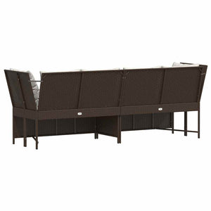 Divano da Giardino con Cuscini in Polyrattan Marrone 4104123