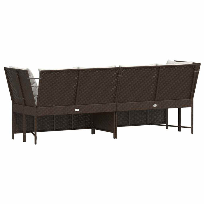 Divano da Giardino con Cuscini in Polyrattan Marrone 4104123