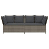 Divano da Giardino con Cuscini in Polyrattan Grigio 4104124