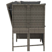 Divano da Giardino con Cuscini in Polyrattan Grigio 4104124