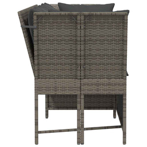 Divano da Giardino con Cuscini in Polyrattan Grigio 4104124