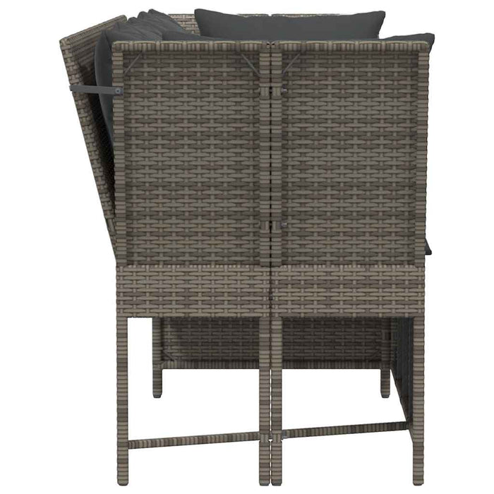 Divano da Giardino con Cuscini in Polyrattan Grigio 4104124
