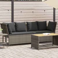 Divano da Giardino con Cuscini in Polyrattan Grigio 4104124