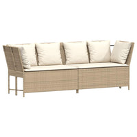 Divano da Giardino con Cuscini in Polyrattan Beige 4104125