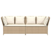 Divano da Giardino con Cuscini in Polyrattan Beige 4104125