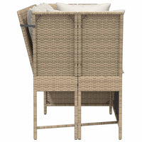 Divano da Giardino con Cuscini in Polyrattan Beige 4104125