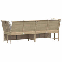 Divano da Giardino con Cuscini in Polyrattan Beige 4104125